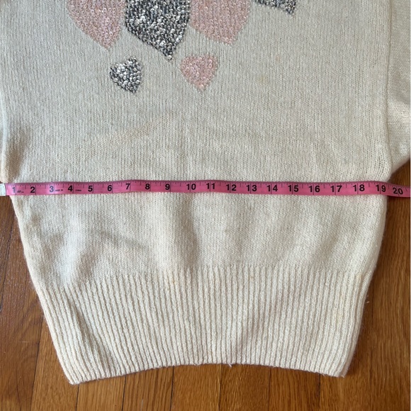 VTG Samantha Starr sequined heart sweater size L - Picture 4 of 10